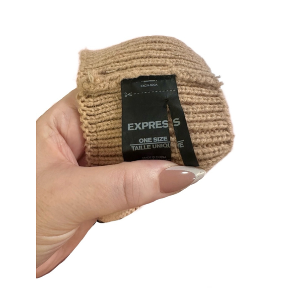 Express Rhinestone Knit Headband Embellished Ear Warmers Mauve Pink/Tan One Size - Picture 4 of 7